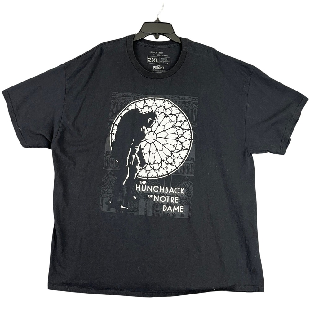 Notre Dame Loot Crate Shirt Mens 2XL Hunchback Graphic Rose Window Horror Casual